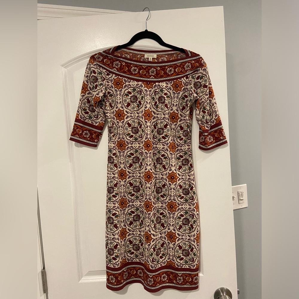 Women's Max Studio Quarter Sleeve Printed Dress Size Small